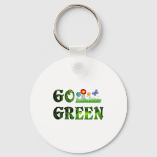 Ga Groen Eco Vriendelijk Vegetarisch Red Bos T-Shi Sleutelhanger