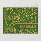 Ga Groen, Gold Floral Wreath Briefkaart (Voorkant)