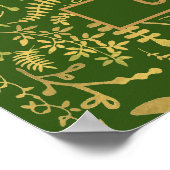 Ga Groen, Gold Floral Wreath Poster (Hoek)