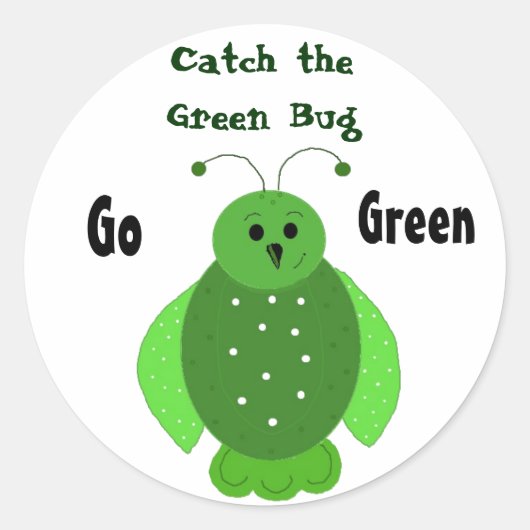 Ga groen met de groene bug ronde sticker (Voorkant)