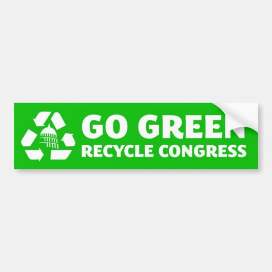 Ga Groen, Recyclen Congres - Bumpersticker (Voorkant)