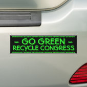 GA GROEN - RECYCLEN CONGRESS BUMPERSTICKER (Op auto)