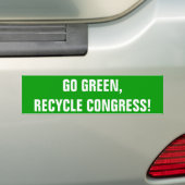 GA GROEN, RECYCLEN CONGRESS! BUMPERSTICKER (Op auto)