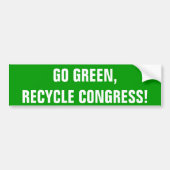 GA GROEN, RECYCLEN CONGRESS! BUMPERSTICKER (Voorkant)