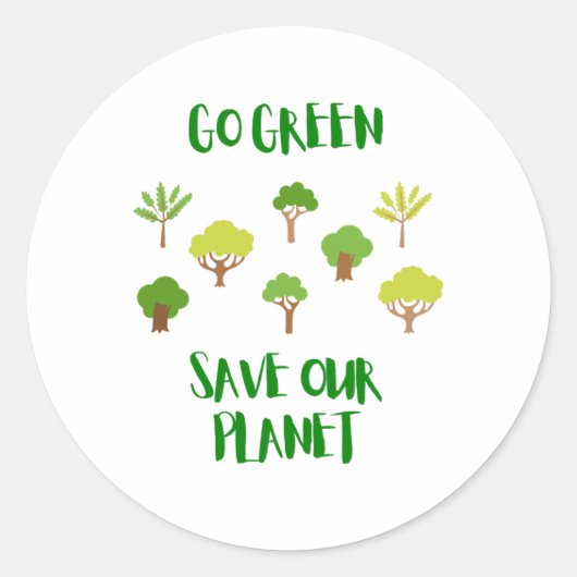Ga groen, red onze planeet ronde sticker (Voorkant)