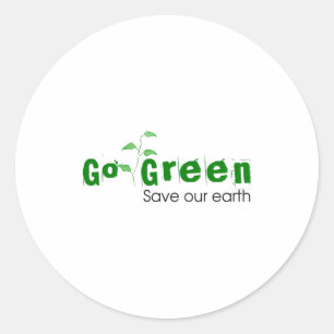 Ga Groen Sla Onze Aarde Kinderen T-shirt  Ronde Sticker