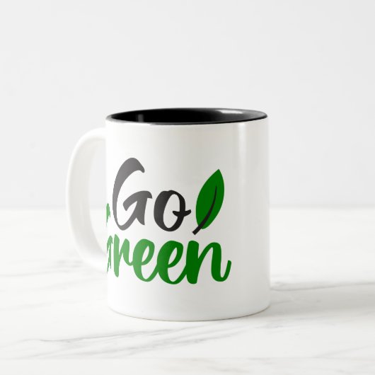 Ga groen tweekleurige koffiemok (Voorkant links)