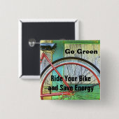 GA GROEN VIERKANTE BUTTON 5,1 CM (Voorkant /achterkant)