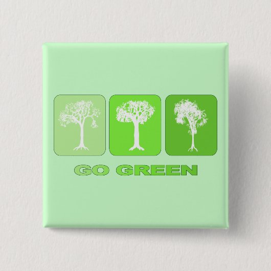 Ga Groen Vierkante Button 5,1 Cm (Voorkant)