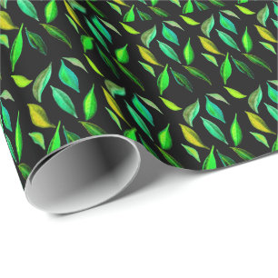 Ga Groene eco verlaat waterverf illustratie Cadeaupapier