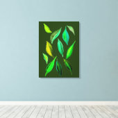 Ga Groene eco verlaat waterverf illustratie Canvas Afdruk (Insitu (Houten vloer))