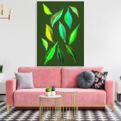 Ga Groene eco verlaat waterverf illustratie Canvas Afdruk (Insitu (Woonkamer))