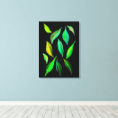 Ga Groene eco verlaat waterverf illustratie Canvas Afdruk (Insitu (Houten vloer))