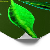 Ga Groene eco verlaat waterverf illustratie Poster (Hoek)