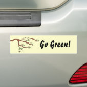 Ga Groene Tak met Bladeren Bumpersticker (Op auto)
