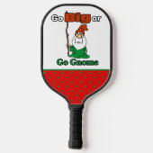 Ga groot of ga kabouter, rode en groene polka stip pickleball paddle (Achterkant)