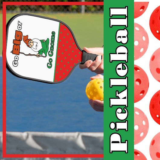 Ga groot of ga kabouter, rode en groene polka stip pickleball paddle