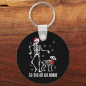 Ga groot of ga naar huis grappig skelet en hond ke sleutelhanger (Voorkant)
