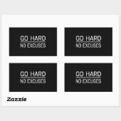 Ga hard, geen uitzonderingen rechthoekige sticker (Vel)