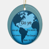 Ga heen, Marcus 16:15 Keramisch Ornament (Links)