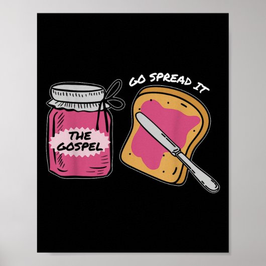 Ga het evangelie verspreiden, grappig Bijbelvers Poster (Voorkant)