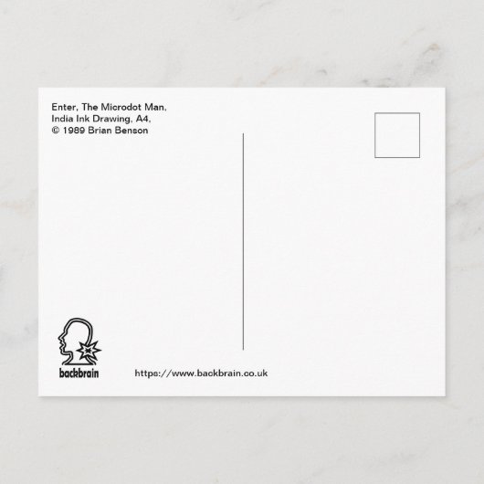 Ga, het Man van de Microdot in Briefkaart (Achterkant)