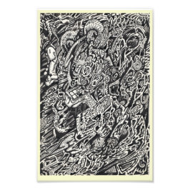 Ga, het Man van de Microdot in Foto Afdruk