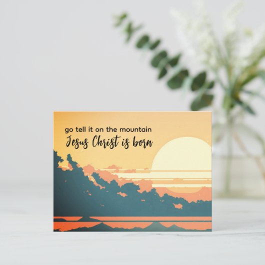 Ga het vertellen op de Berg Jezus Christus is gebo Feestdagenkaart (Staand voorkant)