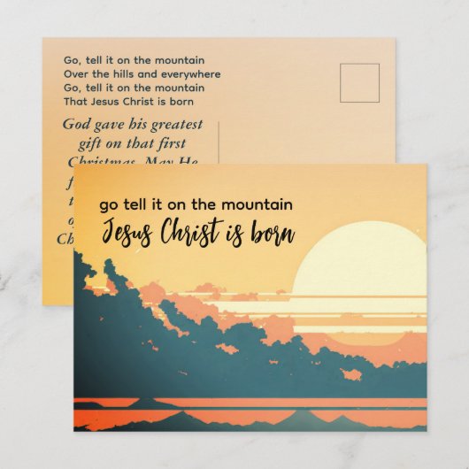 Ga het vertellen op de Berg Jezus Christus is gebo Feestdagenkaart (Voorkant / Achterkant)