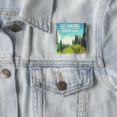Ga Hiking. Vierkante Button 5,1 Cm (In situ)