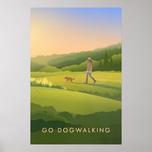 Ga Honden Wandelen Reisposter Poster (Voorkant)