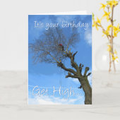 Ga hoog, klim een boom boomverzorger kaart (Gele Bloem)