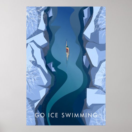 Ga IJszwemmen Reisposter Poster (Voorkant)