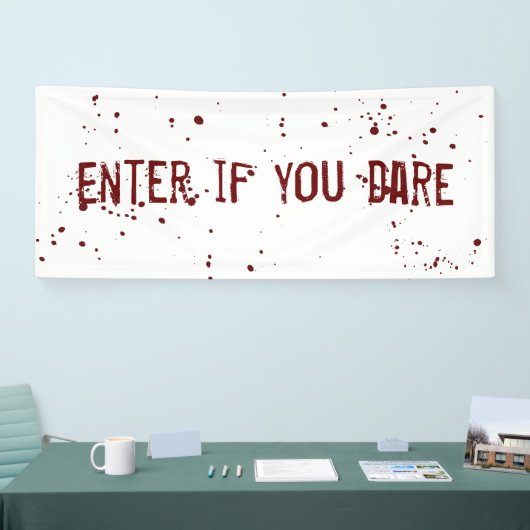 Ga in als je bloedspatten Halloween Banner durft t (Beurs)