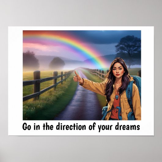 Ga in de richting van je dromen poster (Voorkant)