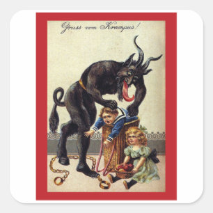 Ga in de tas Kinder -  Krampus Vierkante Sticker