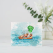 Ga in een boot zitten met een Leak Funny Pun Briefkaart (Staand voorkant)