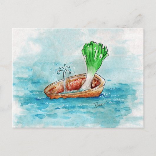 Ga in een boot zitten met een Leak Funny Pun Briefkaart (Voorkant)