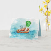 Ga in een boot zitten met een Leak Funny Pun Greet Kaart (Gele Bloem)