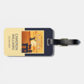 Ga in een meer springen bagagelabel (Achterkant horizontaal)