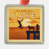 Ga in een meer springen metalen ornament (Voorkant)