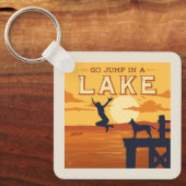Ga in een meer springen sleutelhanger (Voorkant)