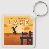 Ga in een meer springen sleutelhanger (Achterkant)