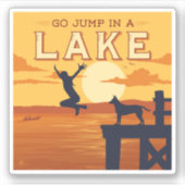 Ga in een meer springen sticker (Voorkant)