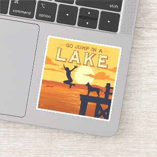 Ga in een meer springen sticker