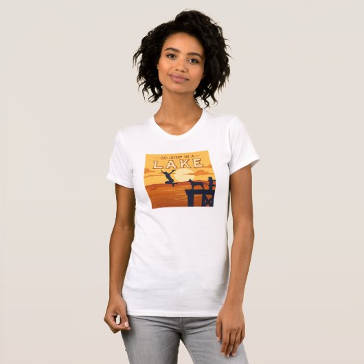 Ga in een meer springen t-shirt (Voorkant volledig)