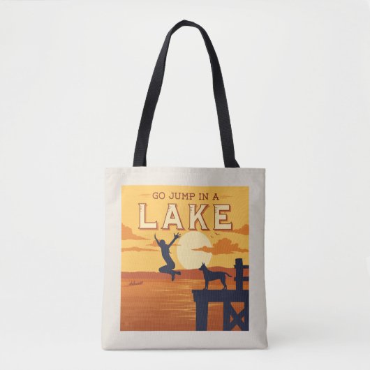 Ga in een meer springen tote bag (Voorkant)