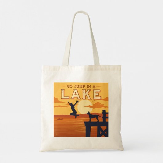 Ga in een meer springen tote bag (Achterkant)