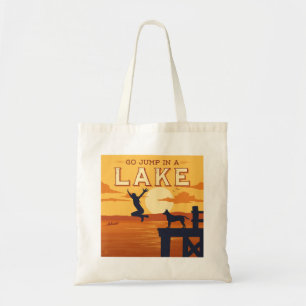 Ga in een meer springen tote bag