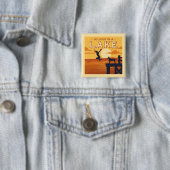 Ga in een meer springen vierkante button 5,1 cm (In situ)